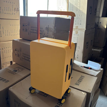 Hot Sale Factory Price Wide Trolley Suitcase Women Men Travel Trolley Bags Durable PC Hard Case Luggage Breiter Griff Koffer