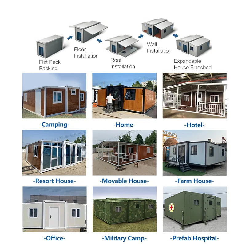 Custom Designed Structure With Bedrooms and Bathrooms 20ft 40ft Home Trailer Mobile Homes House 3 Bedrooms