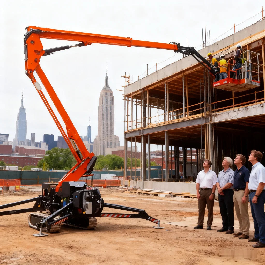 Electric Steel Spider Lift Hydraulic Lift 12M 16M Popular Stylehydraulic Trailed Towable Spider Aerial Boom Lift For America
