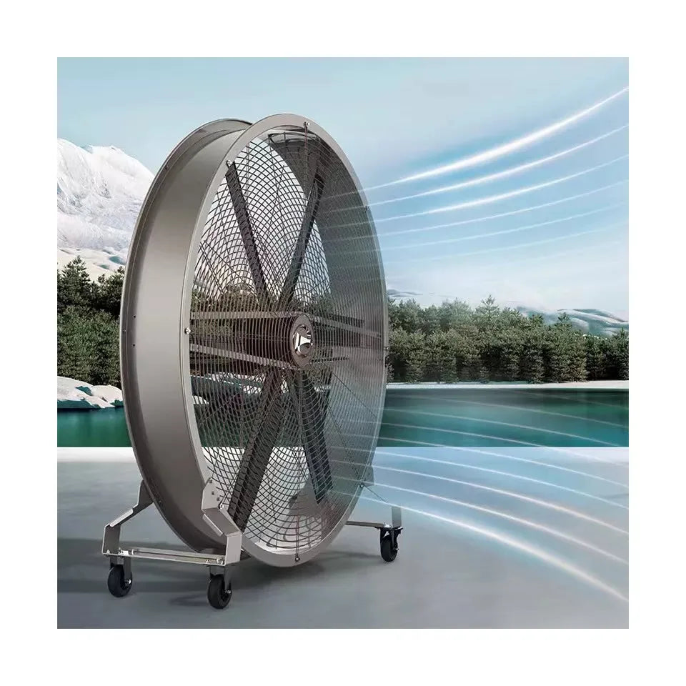 High-Powered Industrial Standing Fan — Gym & Mobile Use, 1m, 1.5m & 2m
