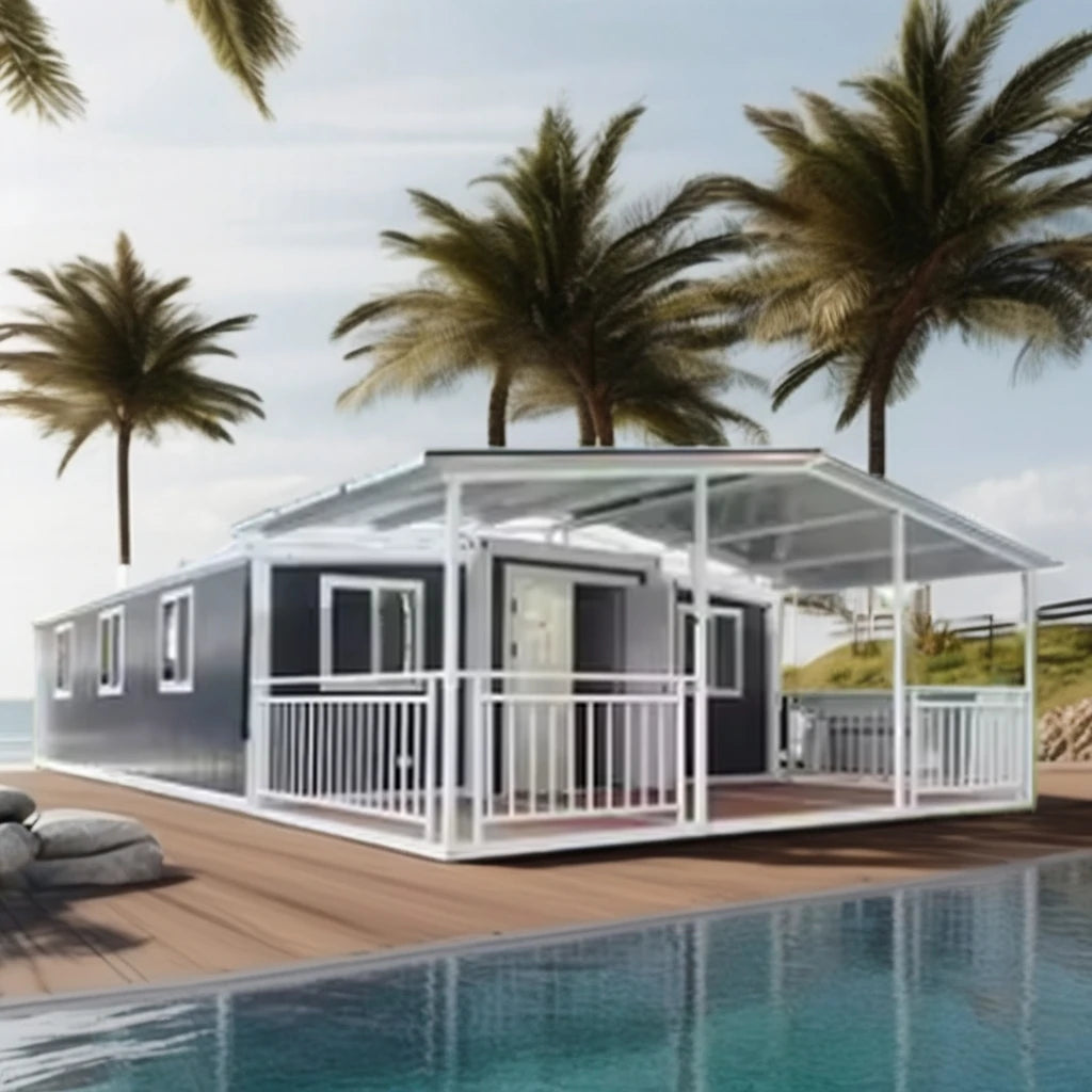 XH 20ft 40ft Steel Folding Container-proof Modular Outdoor Hotel Exterior Sandwich Panel 2-3 Hurricane-proof House 2-3 Bedrooms