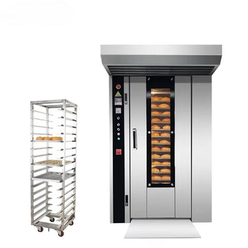 Rotary Rack Oven HELAXEN Oven Rotary Commercial Rotary Pizza Oven Gas Baking Oven Easy Clean