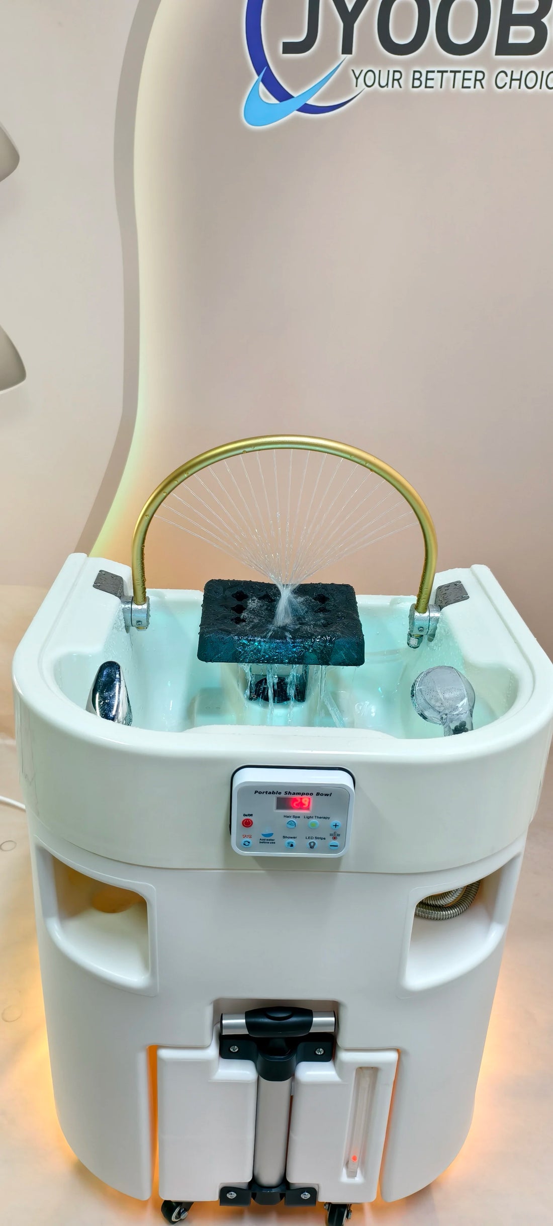 Mobile Shampoo Sink for Hair Stylists Professional Hair Wash Station with Water Tank