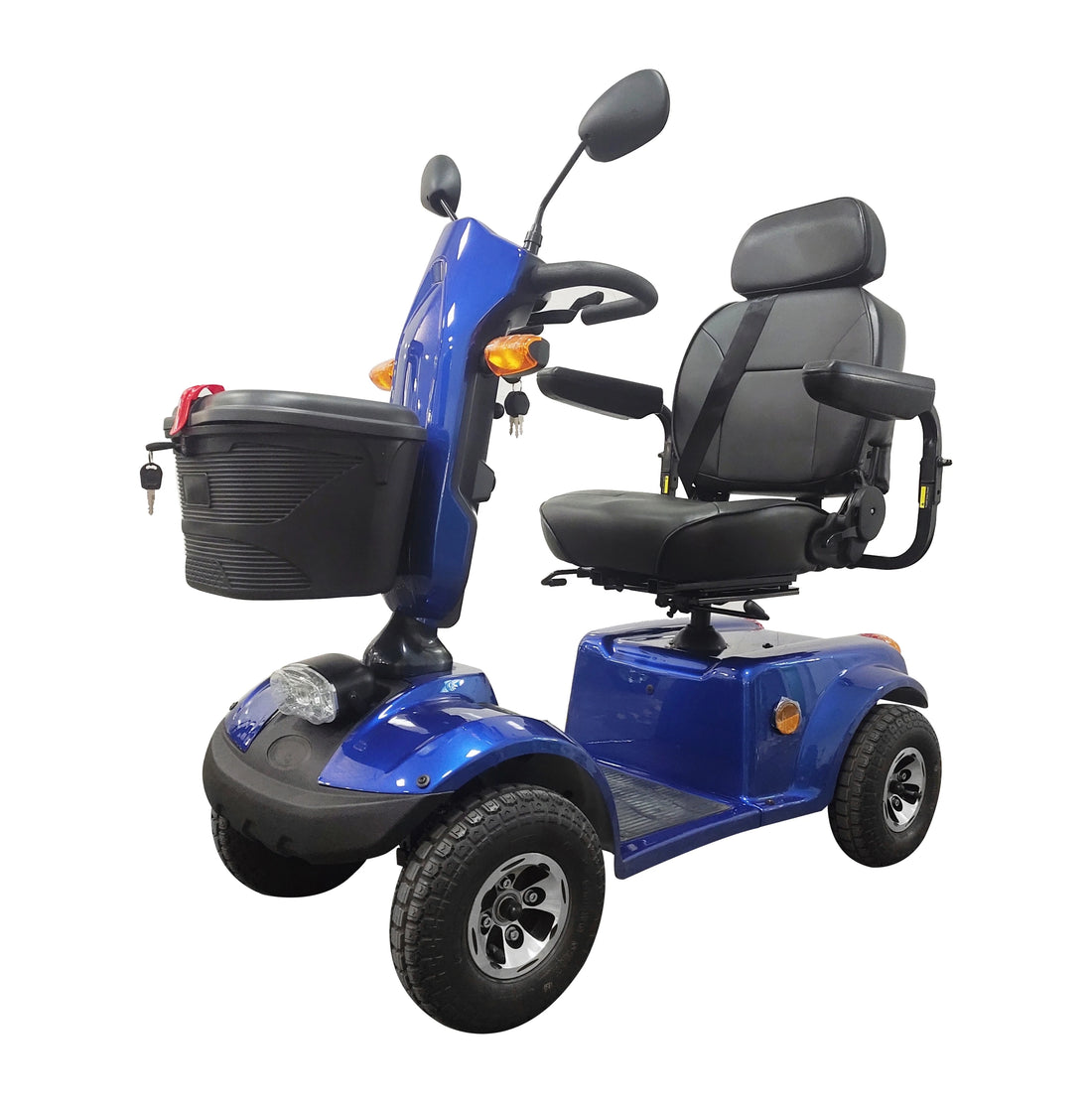 Adjustable Seat Solid Tire Mobility Folding Handicapped Electric Scooter Extra Range Lead Acid Battery 150kg Waterproof 500W