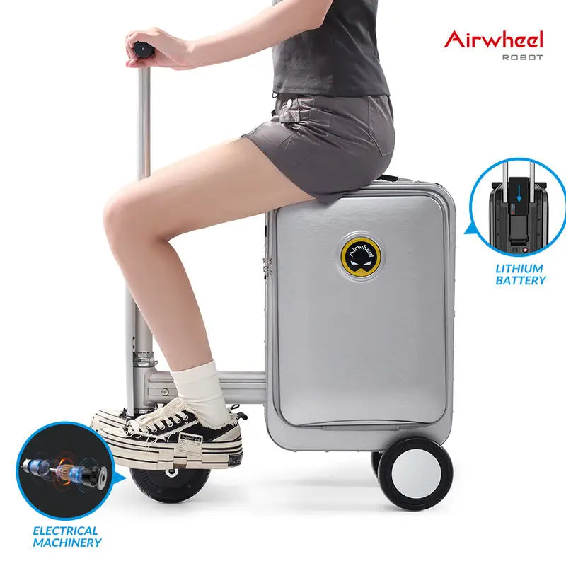Electric Three-wheel Aluminum Alloy Removable Lithium Battery Scooter Suitcase Ridable App Control Powerful Motor Electronic