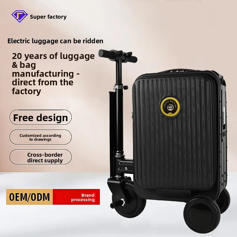 [3C Certification]  Luggage Scooter Spinner Rideable 2025 Travel Suitcase Extra-Long Battery Life 20-Inch Carry-On TSA