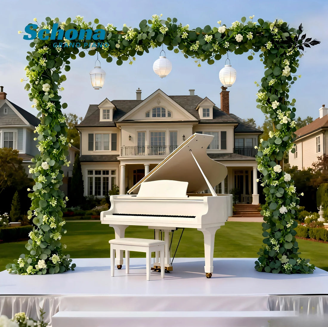 White Baby Grand Piano 5 Foot Polished Finish Mechanical Advanced Professional for Home Wedding Wholesale Automatic Playing