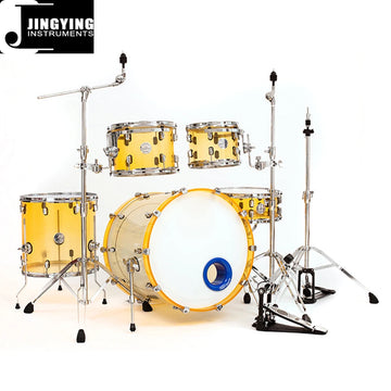 2024 Jingying Music Drum Sets,High Quality Wholesale Fashion Adult Acrylic Transparent Drum Kits Equipped with Subwoofer