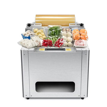 Electric Tray Wrapping Machine for Cling Film Packaging of Fresh Meat Fruits and Vegetables