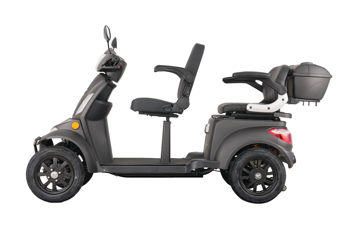 Mid-Size Heavy Duty 4-Wheel Electric Mobility Scooter with Hand Brake for Handicapped Users