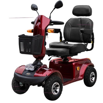 Adjustable Seat Solid Tire Mobility Folding Handicapped Electric Scooter Extra Range Lead Acid Battery 150kg Waterproof 500W