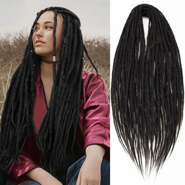 24" Dreadlocks Extensions  Crochet Hair for Women 10 Strands Handmade  crochet hair braids  0.6cm Hippie Double Ended Dreadlock
