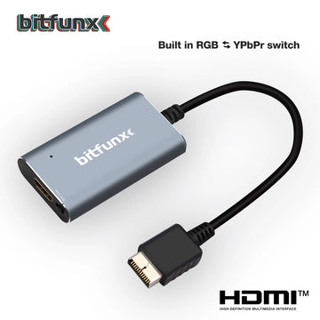 Bitfunx RGB YPBPR to 1080P HDMI™ Converter For PS2 PS1 PS One PlayStation Game Consoles With RGB to YPbPr Switch