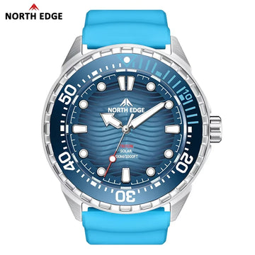 NORTH EDGE NEW+ TRITON Solar-Powered Diving Watch Luxury Quartz Watches For Men 300M Waterproof 180+ Day Power