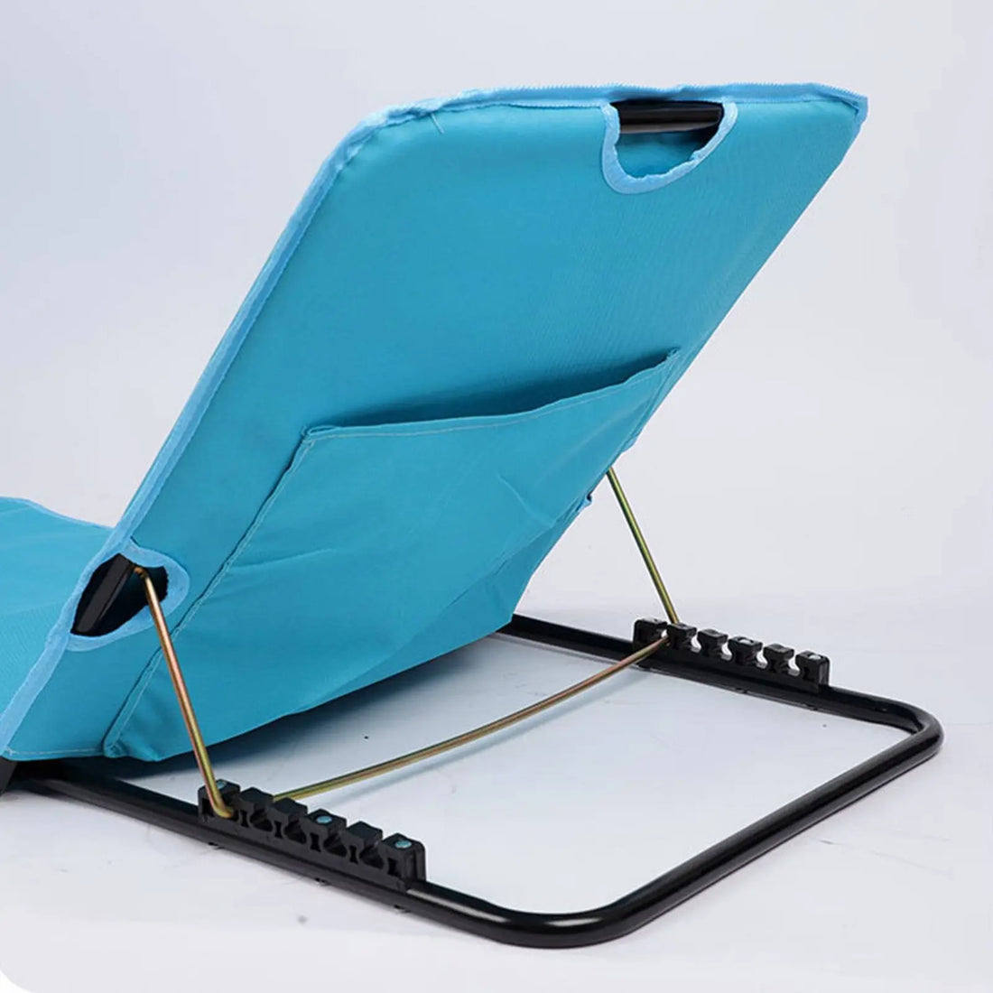 Folding Sun Lounger Oxford Beach Lounger Adjustable Sunbeds Built-in Pillow Folding Chaise Longue for Outdoor Camping Garden
