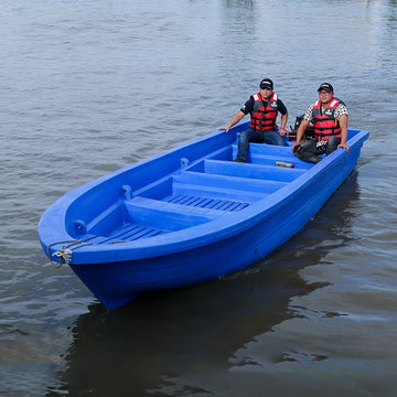 PE Plastic Leisure Fishing Boat — Thickened & Widened Hull, Multiple Sizes