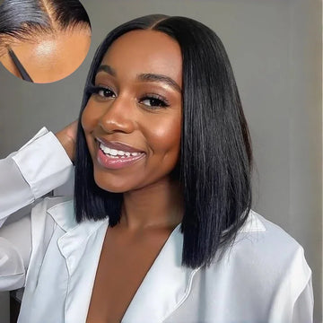 Ready To Wear Glueless Bob Straight Wig Human Hair Wigs 4X4 5X5 Short Bob No HD Lace Frontal Wig Closure Black Wigs For Women