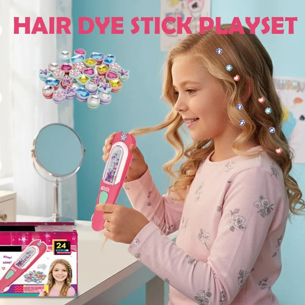 Automatic Hair Braid Kits Tool Girls Hair Twist Machine Hair Gem Stamper Kit DIY Play Toys Kid Headwear Hair Accessories Gift
