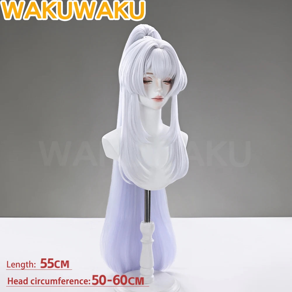 IN STOCK Hiyuki Wig Game Wuthering Waves Cosplay WakuWaku Women Sliver Long Hair Hiyuki Feixue Wig Cosplay Free Wig Cap