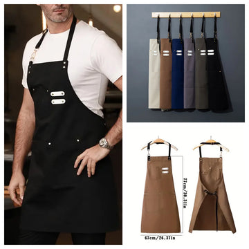 Adjustable Shoulder Straps Canvas Apron 1 Piece for Men And Women Restaurant Workshop Tool Work Apron with Unisex Design