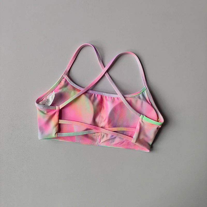 Women's Yoga Lingerie Crossed Beautiful Back Sexy Crop Top Big Breasts Shock-proof Pulling Fitness Fitness Sports Bra Vest Cloth