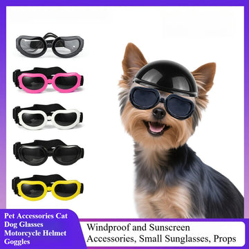 Pet Accessories Cat Dog Glasses Motorcycle Helmet Goggles Windproof Sunscreen Accessories Small Sunglasses Props Outdoor Biking