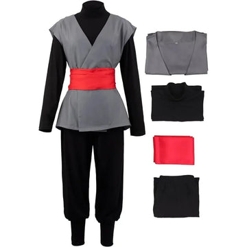 Halloween Costume de Cosplay noir pour hommes, Costume de Kung Fu Anime, uniforme d'halloween, ensemble complet