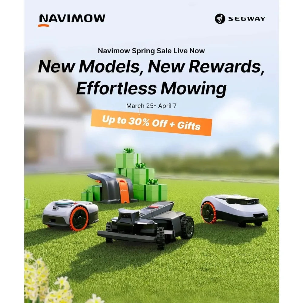 US Shipping Robot Lawn Mower Wire Free All Wheel Drive for 45 Slopes Auto Mapping Covers 0.15 Acre with Garage