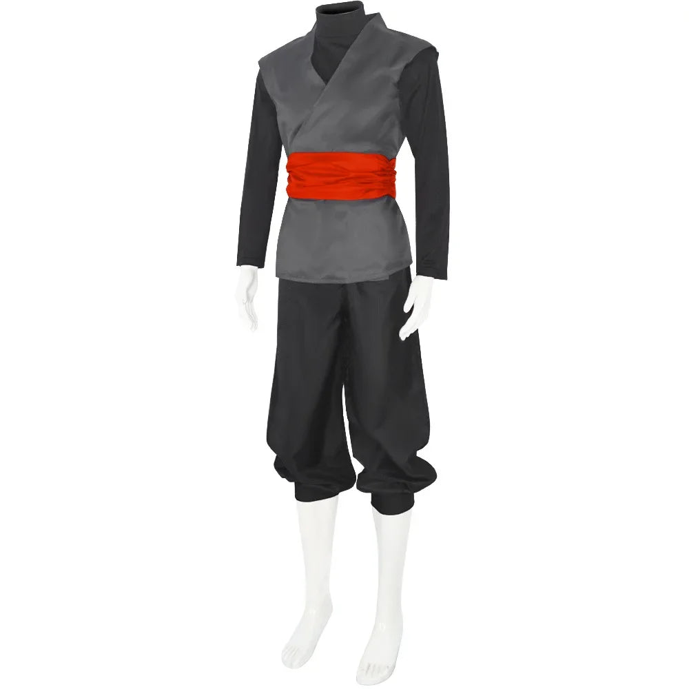 2026 Mens Black Cosplay Costume Anime Kung Fu Suit Outfits Uniform Halloween Full Set