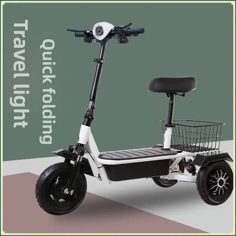 Household Disabled Leisure Electric Bike Mini Adult Portable with Basket Electric Scooter Elderly Commuting Electric Tricycle