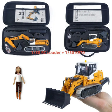 In Stock 1/50 K970 RC Excavator LR636 RC Loader Metal Bucket Tracks Ripper RTR Model Light Sound Battery Construction Truck Toy