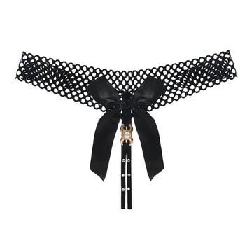 Sexy Female Llingerie  Sexy Lingerie Women's Panties Crotch Opening Transparent G-strings Thongs Hollow Out Solids Bowknot Under