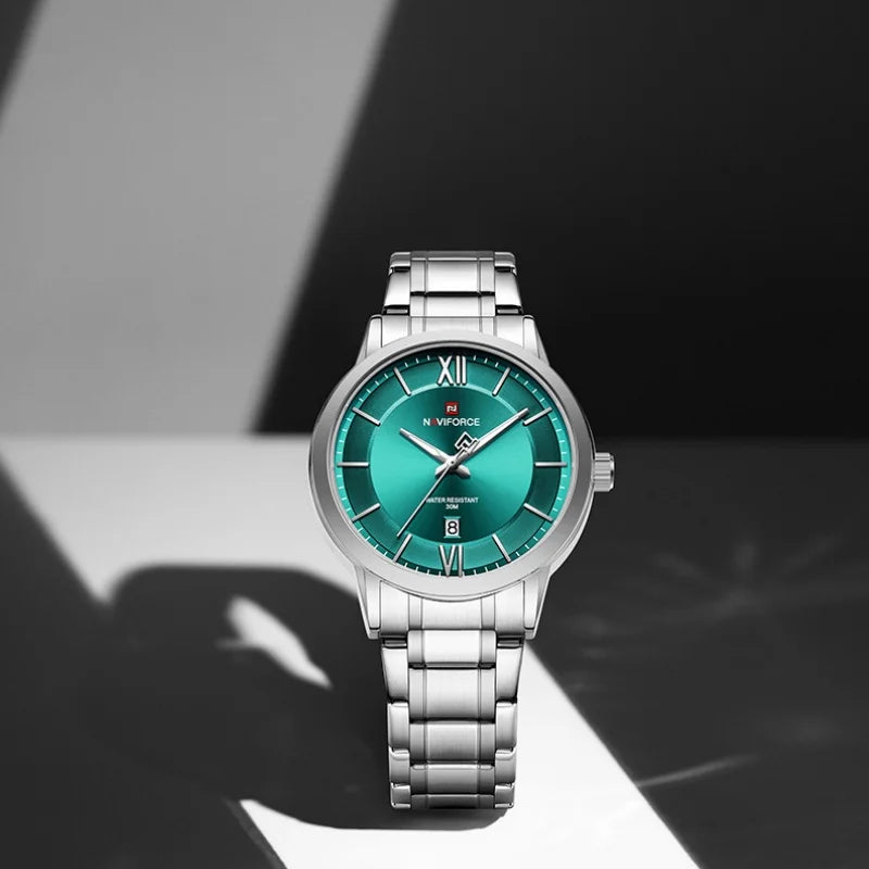NAVIFORCE Simple Fashion Business Men's Watches Watch Stainless Steel Strap Calendar Display 3ATM Waterproof Men's Quartz Watch