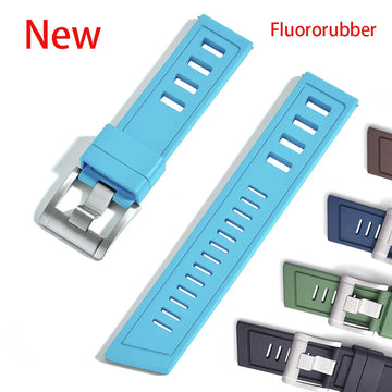 New Design Heavy Duty FKM 20mm 22mm Watch Strap Waterproof Fluororubber Band Quick Release Universal Fit For Diving/Sports Watch