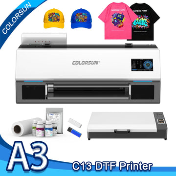 Colorsun A3 DTF Printer XP600 Impresora A3 DTF Printing Machine Direct to Film A3 DTF Printer For T-Shirts bag Fabric