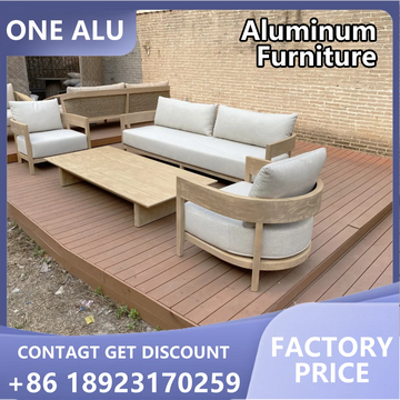 Patio Aluminum Furniture Comfortable Thick Upholstered Cushions Quick Dry StyleSofa Set for Garden Living Room Courtyard