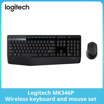 Logitech MK346P Wireless Keyboard & Mouse Combo — Full Size, 104 Keys, Ergonomic
