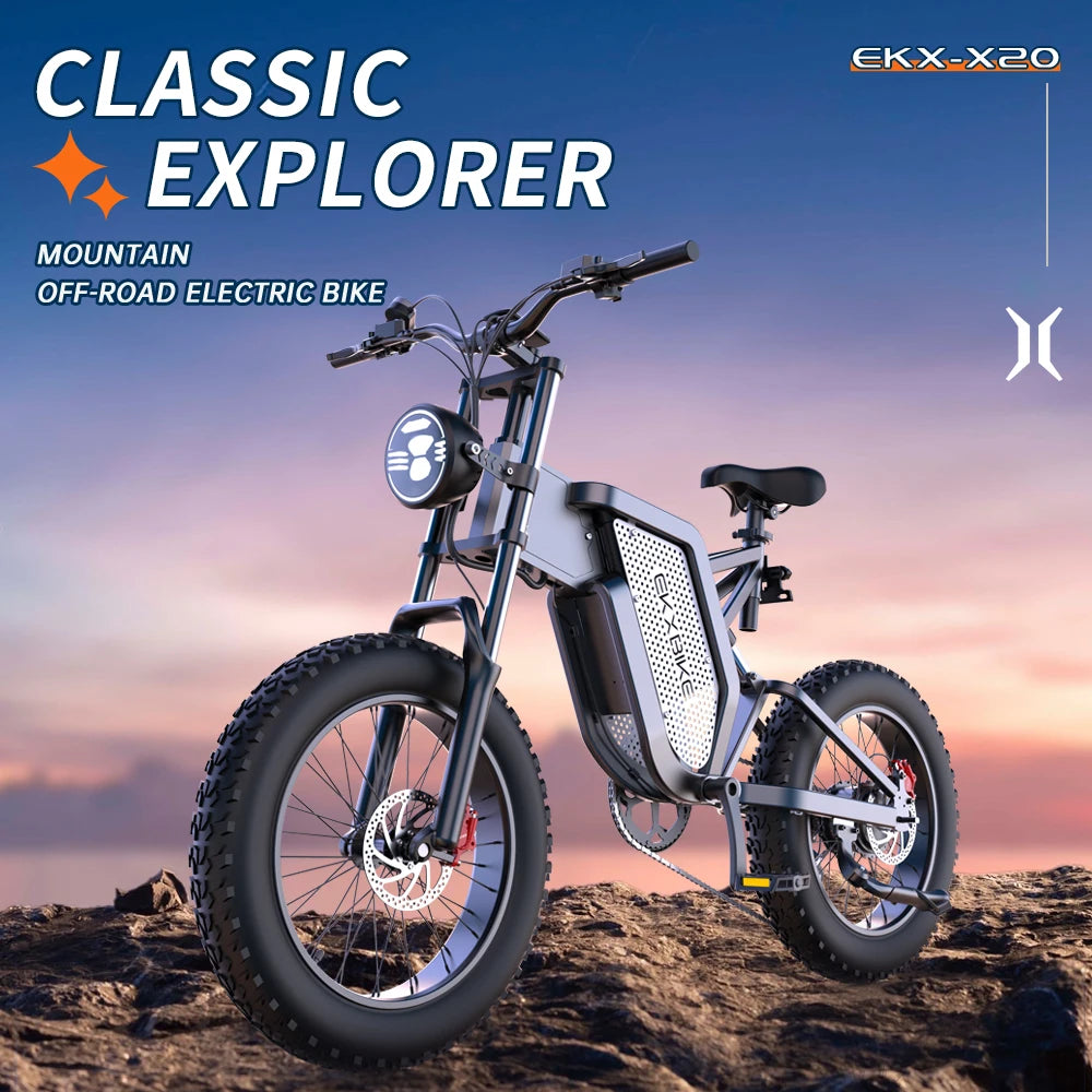 EKX X20 Electric Bicycle 48V 35AH Lithium Battery Adult Mountain Ebike 20 Inch Mountain Electric Men's Road E Bikes
