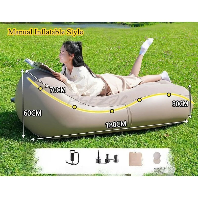 Fully Automatic Inflatable Sofa for Outdoor Lazy Rest Complete Set of Portable Inflatable Outdoor Sofa
