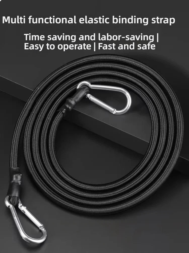 8mm Bungee Cords with Hooks — Elastic Stretch Rope, 1m–4m, Bike & Luggage Tie-Down