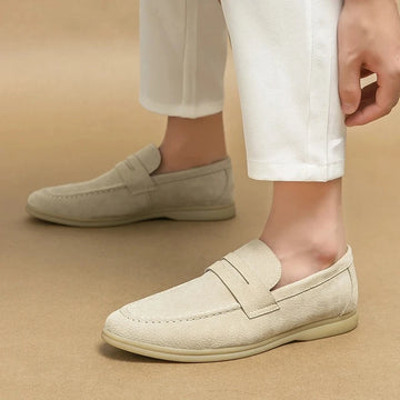 Men's Suede Leather Penny Loafers Slip-On Dress Shoes Retro Casual Party Wedding Shoes