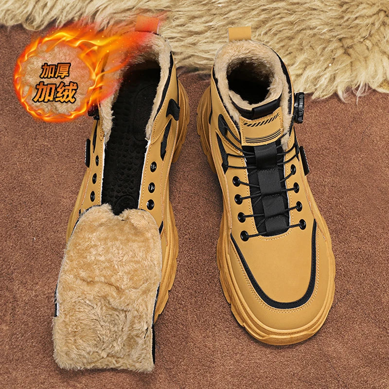 Boots Winter Mens Shoes Casual Cowboy Combat Tactical Motorcycle Chelsea Ankle Work Leather Outdoor Designer Luxury Hiking