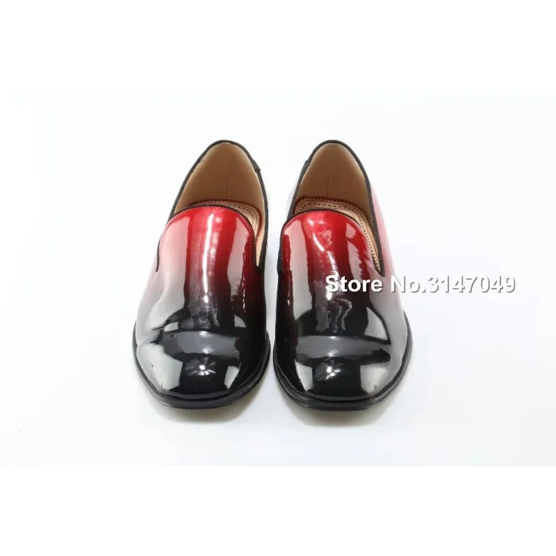 Mixed Color Patent Leather Creepers Flats Good Quality Men Shoes Hot Sale Zapatos Mujer Red Black Mens Shoes Dress Loafers Shoes