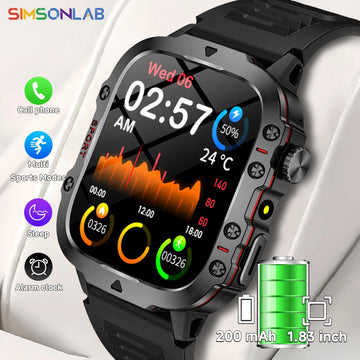 2026 NEW Rugged Sport Smart Watch  1.83" HD Screen for Android IOS Fitness Tracker Watches Bluetooth Call Smartwatch Gift Men