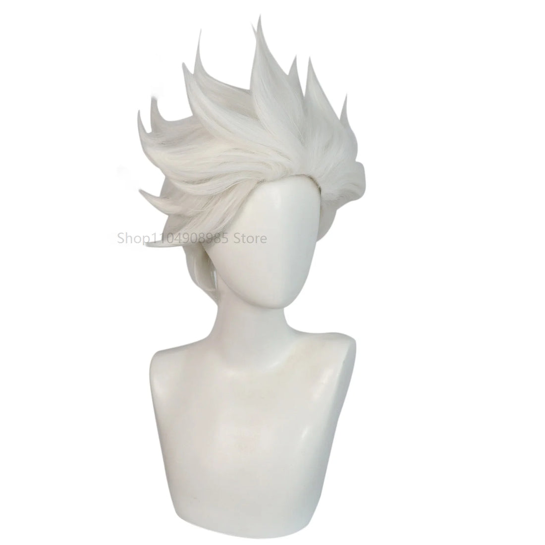 Movie Cosplay Wig White Short Hair for Adult Women Men Halloween Costume Props Cosplay Role Play Wigs