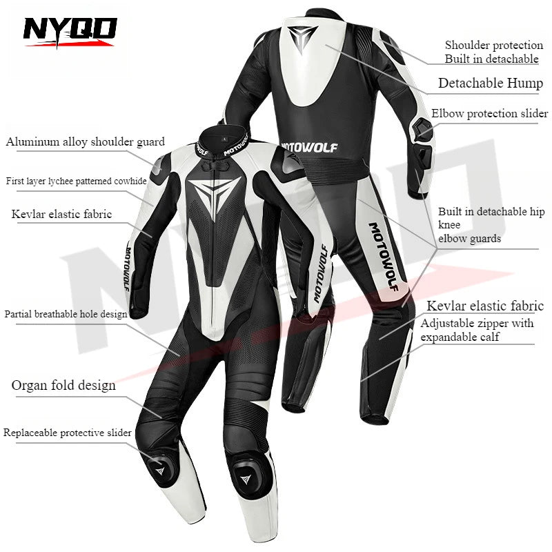 Motorcycle One-piece Leather Jacket Motorcycle Anti Fall Riding Protection Racing Suit Riding Protection Riding Suit