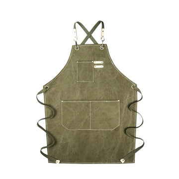 Custom Logo Heavy-Duty Canvas Apron for Women Floral Bakery Cafe Workwear, Kitchen Salon Chef Apron with Pockets Cotton Blend