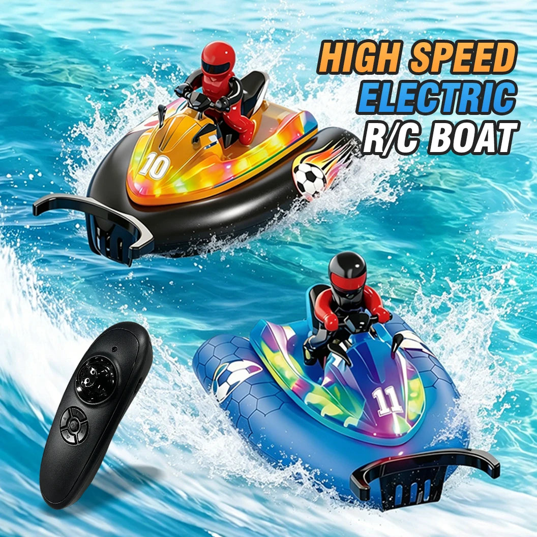 2.4G RC Speedboat Soccer Battle Remote Control Motorboat High-speed Boat Competitive Outdoor Water Toy Kid Boy Birthday Gifts