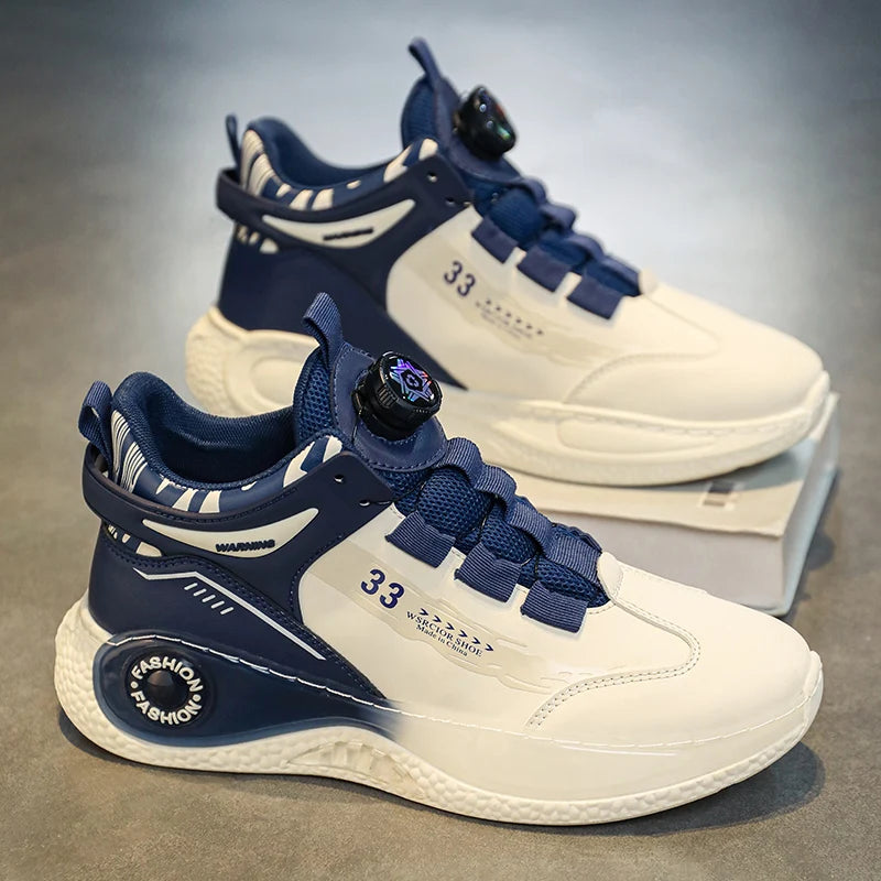Men's Rotating Buckle Non-Slip Lace-Up Outdoor Sneakers