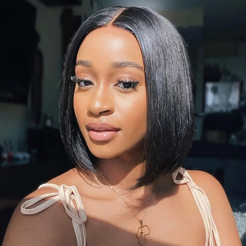 Wear and Go Glueless Wigs Human Hair PrePlucked Pre Cut 6x4 Straight Lace Closure Wigs Ready to Wear Wigs For Women 180 Density